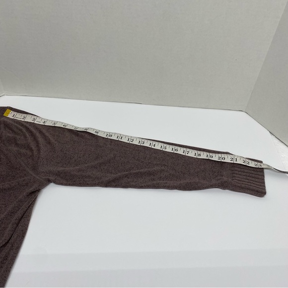 Belle by Kim Gravel Size M Brushed Knit Open Front Cardigan Duster Brown Gray - Picture 7 of 9